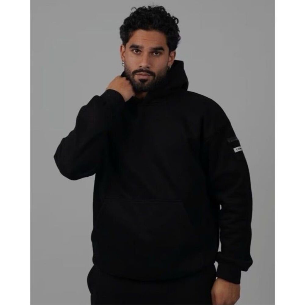 Comfrt Travel Essentials Hoodie Obsidian Black Oversized Pocket Hoodie Large